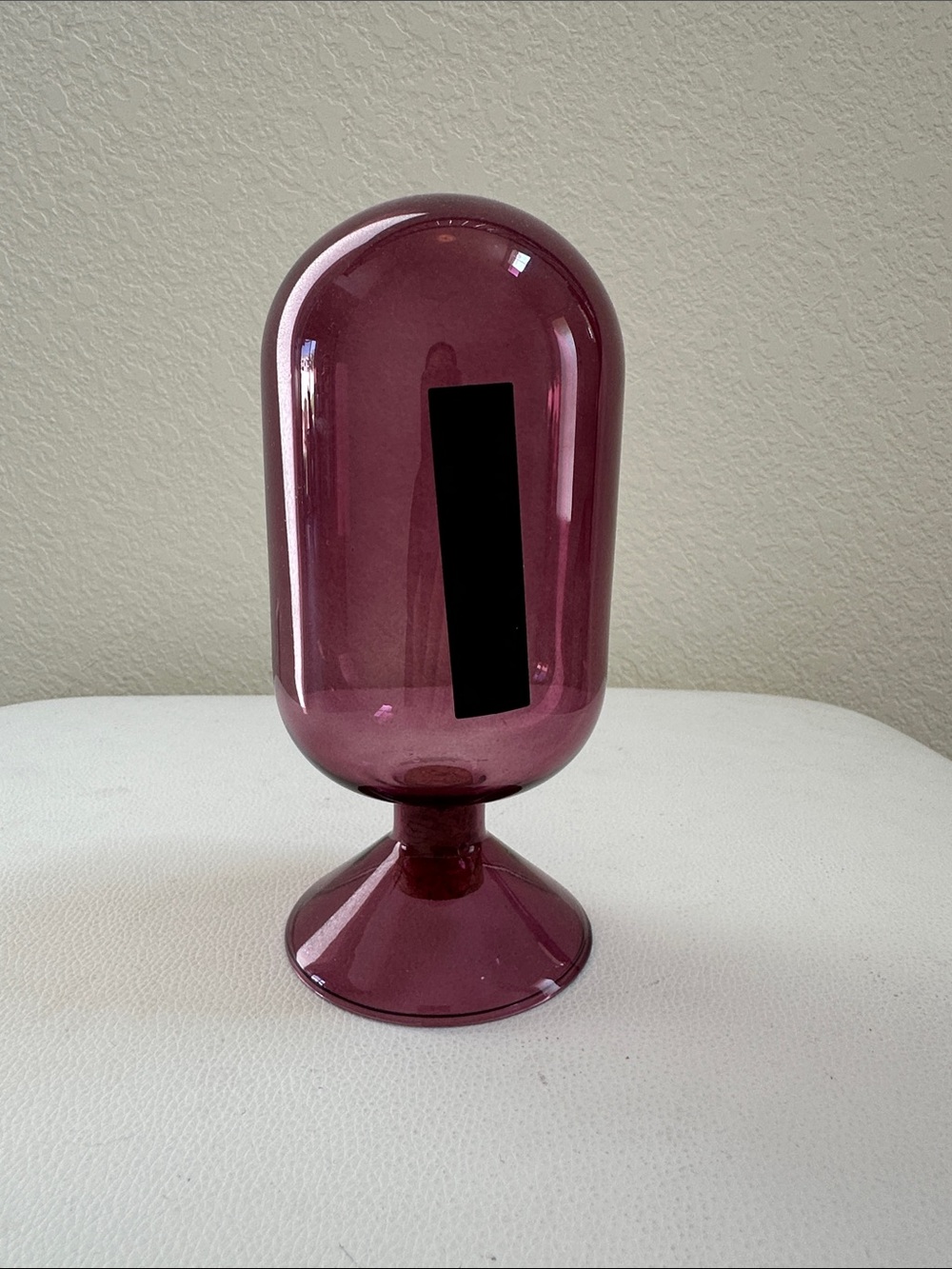 Purple Glass Pedestal Decorative Match Cloche